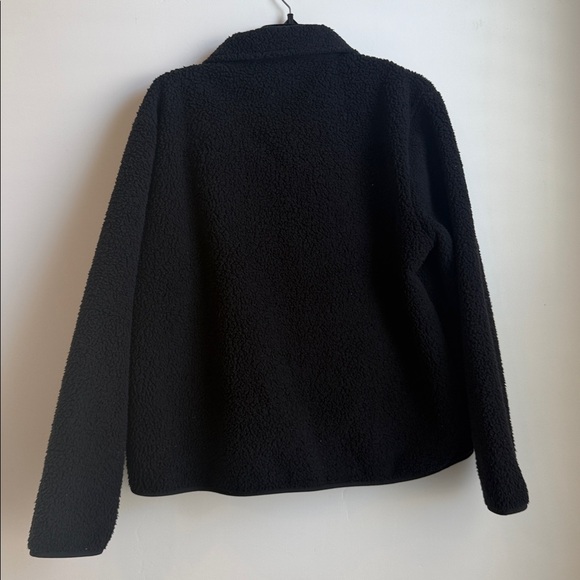 J. Crew Black Teddy Sherpa Jacket with Gold Buttons - Picture 2 of 6